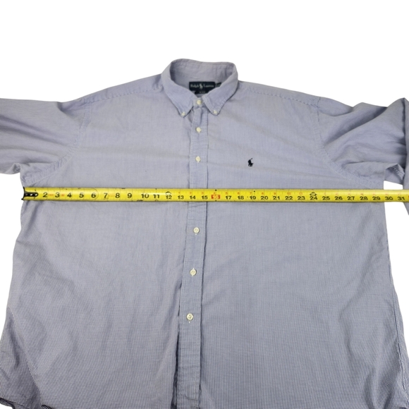 Ralph Lauren Men's Blake Blue Checkered Shirt Long Sleeve XXL - Picture 7 of 9